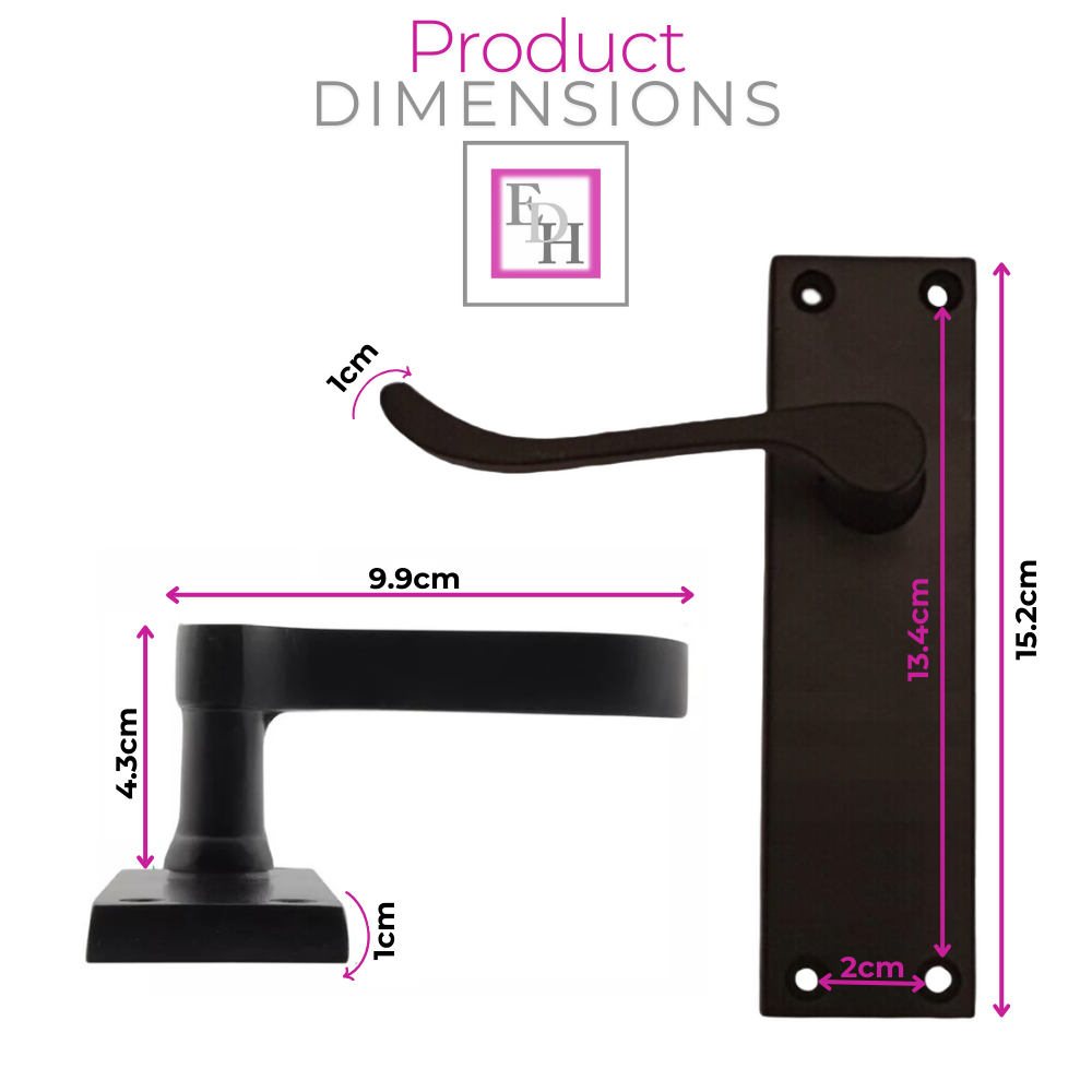 Matt Black Victorian Door Handles