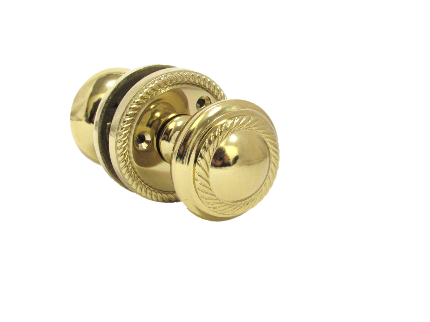 Brass Plated Round Georgian Style Sprung Internal & External Door Knobs for Mortice Locks & Tubular latches (1 Pair)