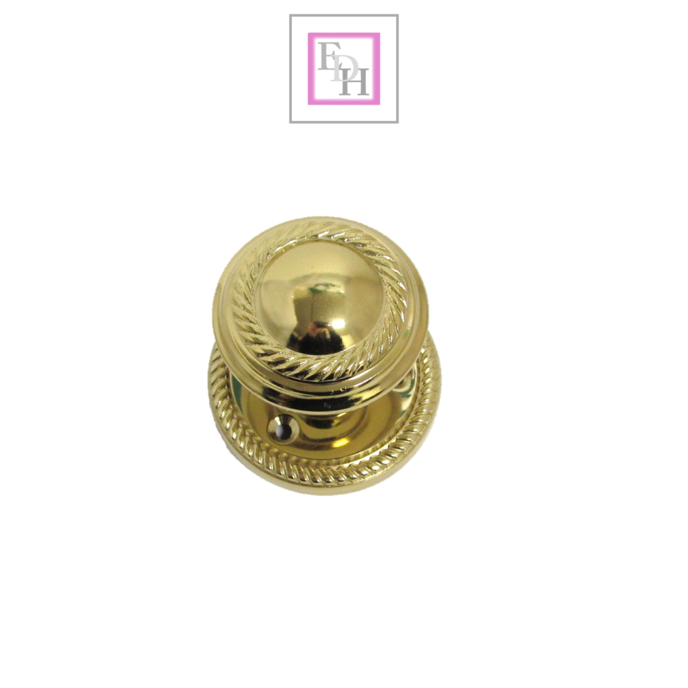 Brass Plated Round Georgian Style Sprung Internal & External Door Knobs for Mortice Locks & Tubular latches (1 Pair)
