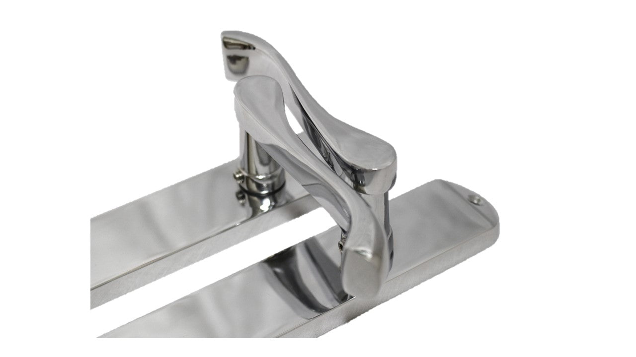 Cadenza Door Handles on Backplate Chrome Scroll Latch Handle