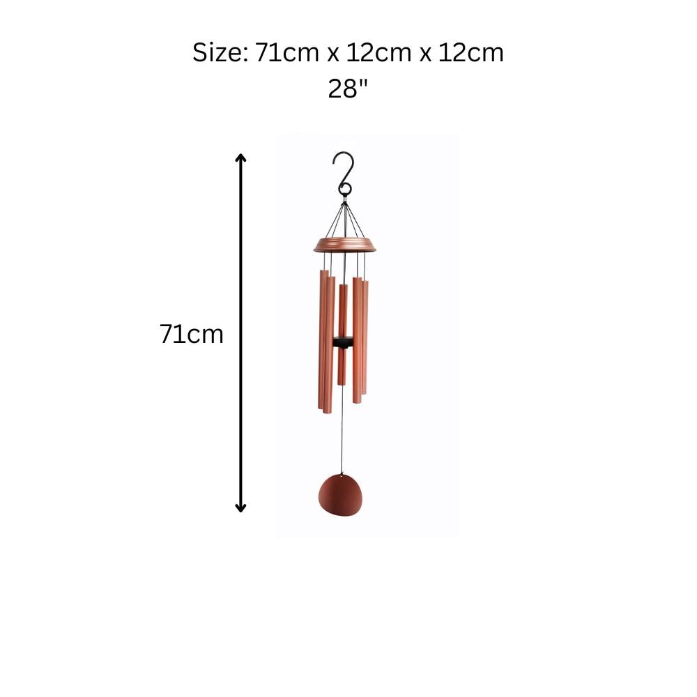 Concerto Musical Wind Chime – 28" Rose Gold (71cm x 12cm x 12cm) | Deep-Tone Metal Wind Chime for Outdoor & Indoor Décor