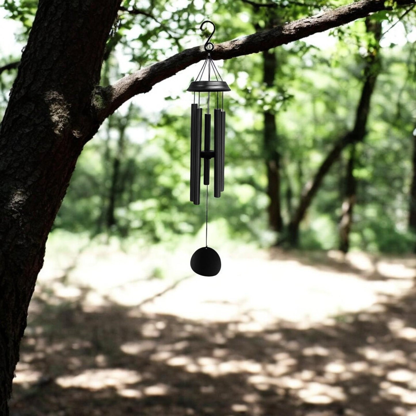 Concerto Musical Wind Chime – 28" Satin Black (71cm x 12cm x 12cm) | Deep-Tone Metal Wind Chime for Outdoor & Indoor Décor