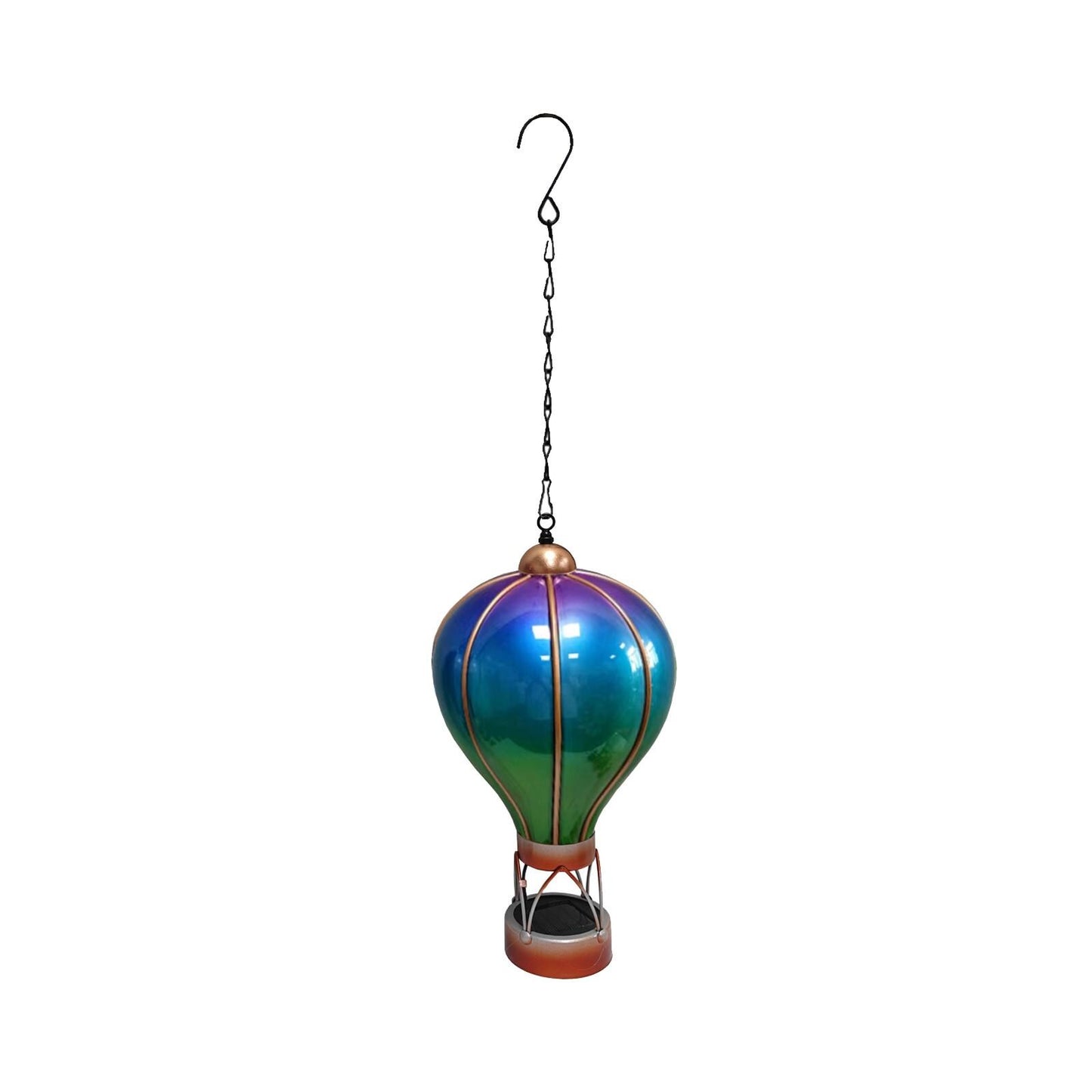 Small Aurora Solar Hot Air Balloon β 42cm | Color-Changing Solar-Powered Hanging Lantern & Wind Spinner