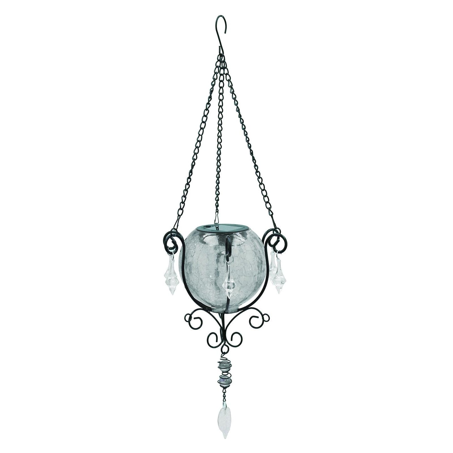 Mystic Moroccan Clear Glass Solar Lantern β 55cm | Solar-Powered Outdoor Lantern with Intricate Moroccan Design