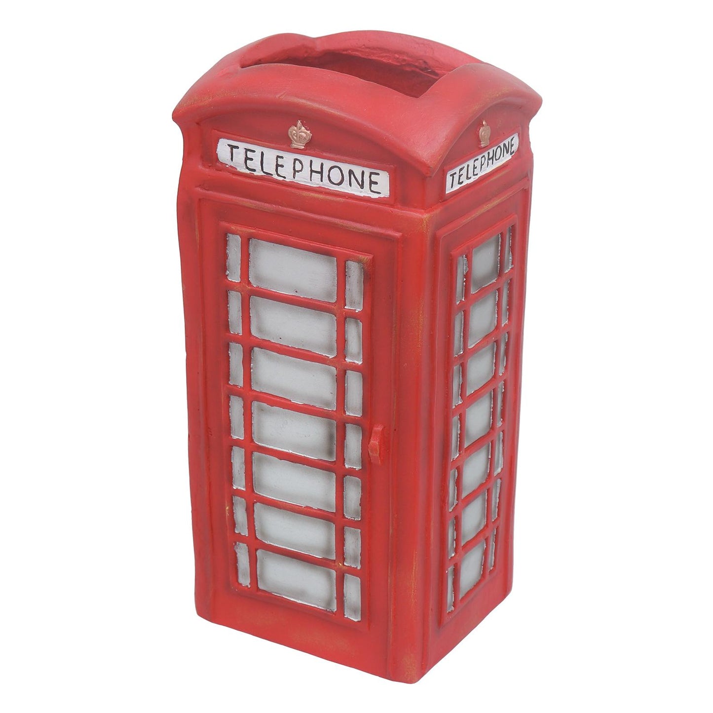 Large Resin London Telephone Box Planter β 38.5cm x 18cm x 16cm | Unique British Red Telephone Box Garden Planter