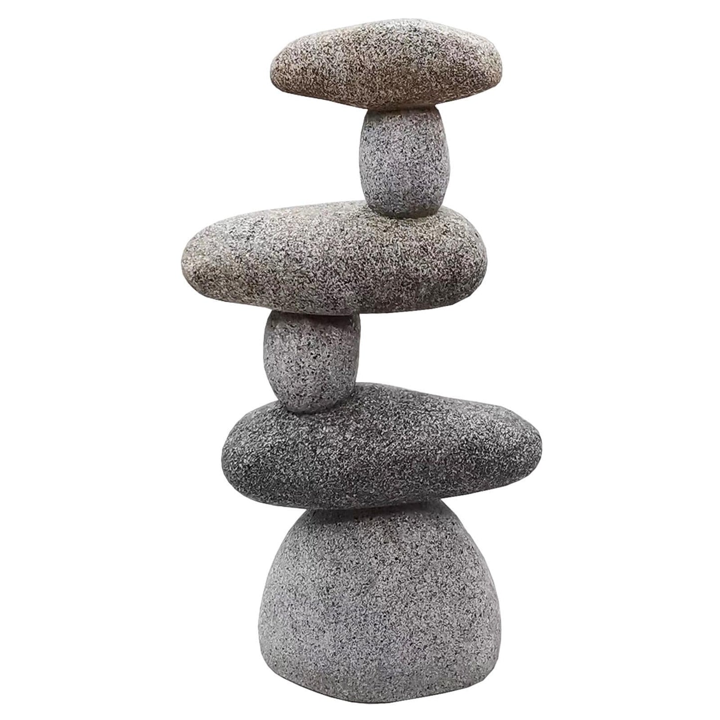 Resin 6 Stone Cairn Sculpture – 30.5cm x 16.5cm x 9cm | Zen Garden Rock Stack for Outdoor & Indoor Décor