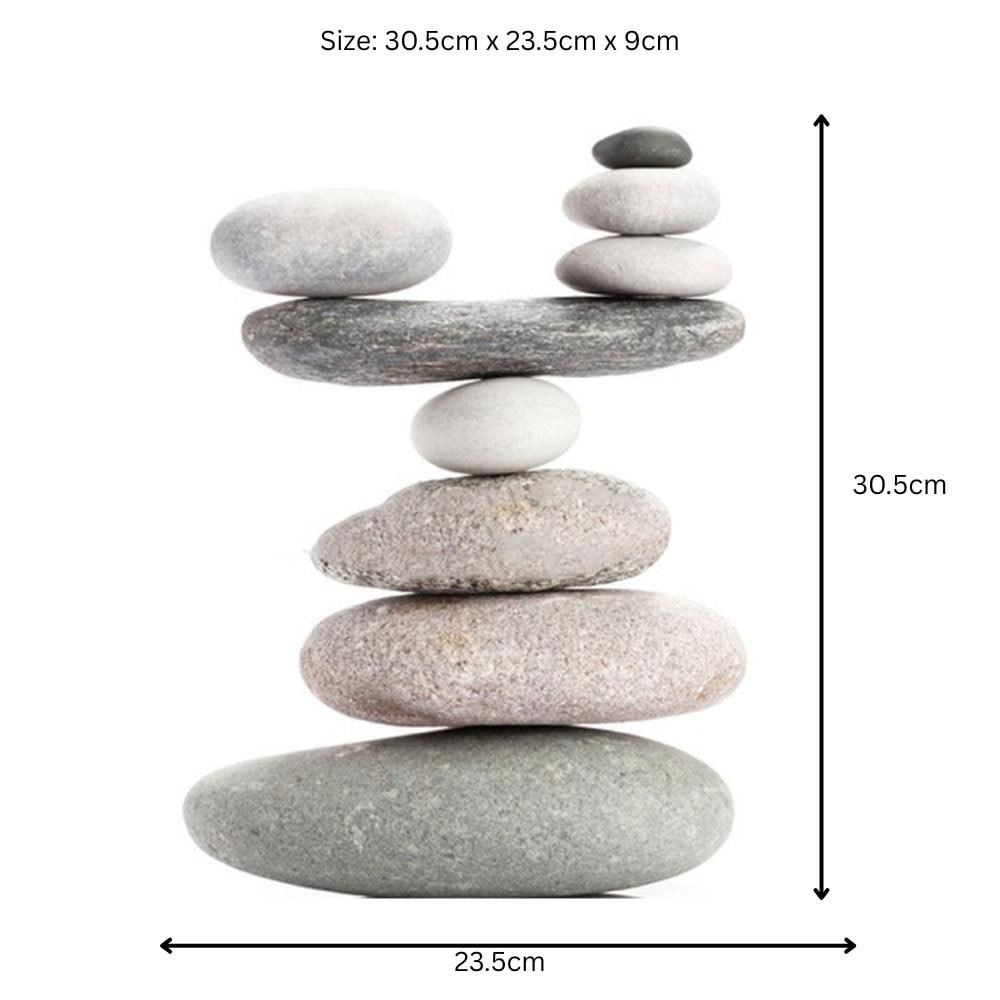 Resin 9 Stone Cairn Sculpture – 30.5cm x 23.5cm x 9cm | Zen Garden Rock Stack for Outdoor & Indoor Décor