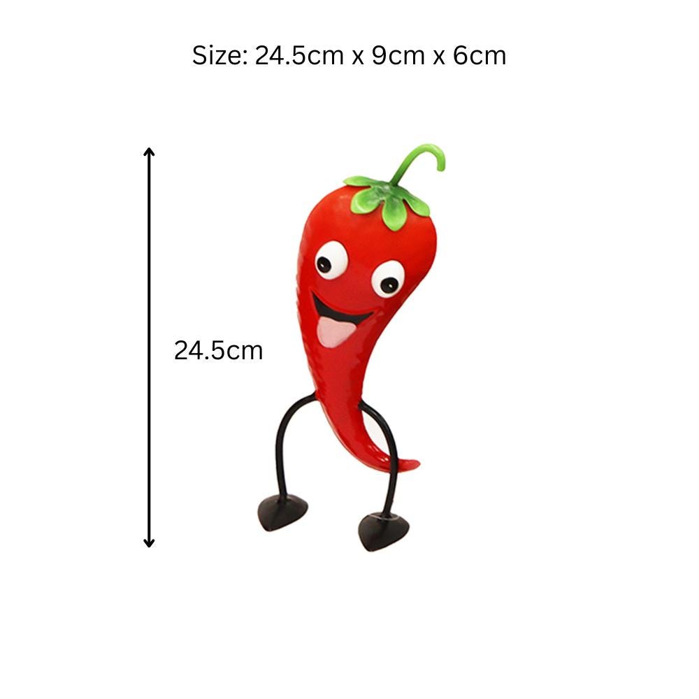Metal Pepper Veggie Patch Pal β 24.5 x 9 x 6 CM | Fun & Quirky Metal Garden Ornament | Durable Vegetable Patch Decor for Planters