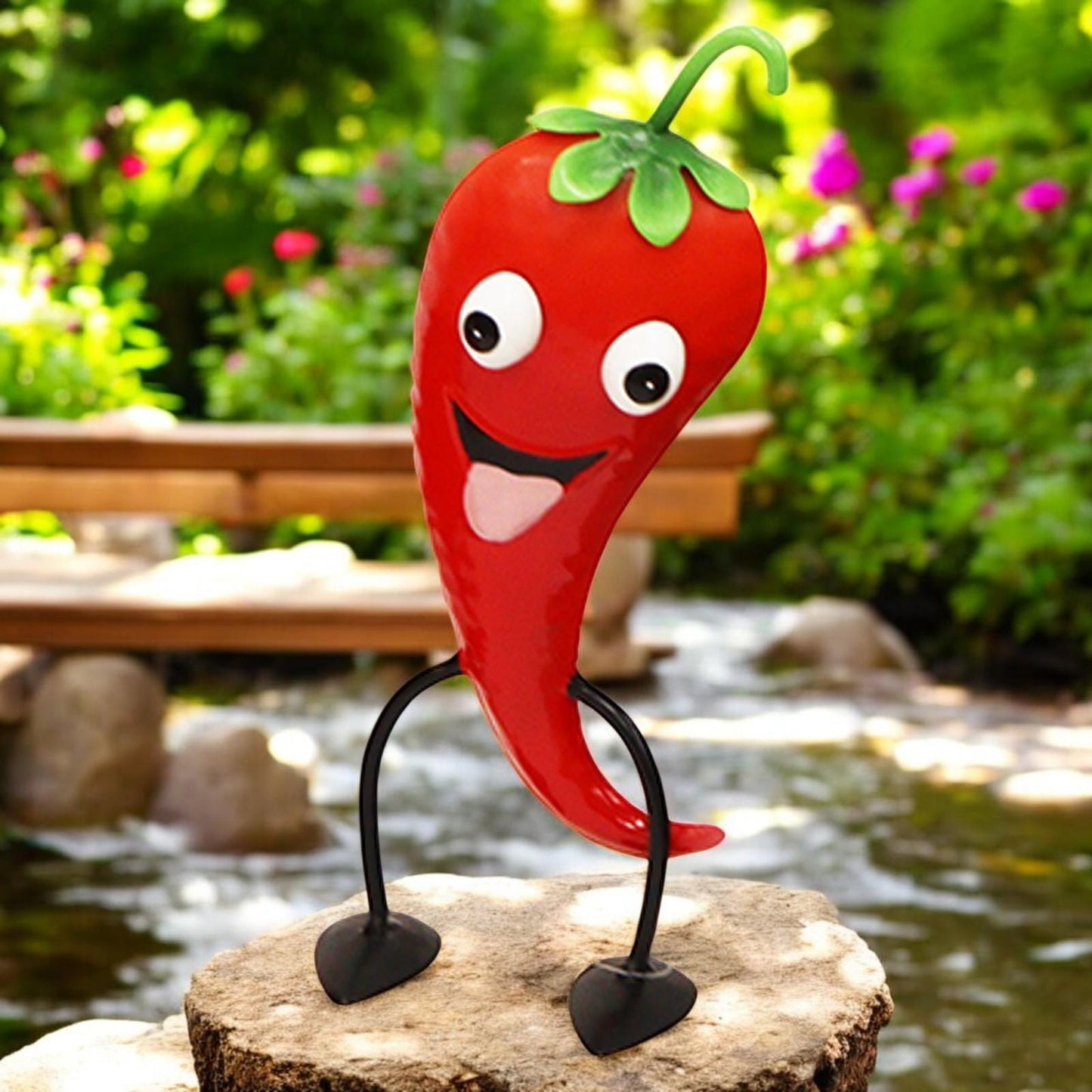 Metal Pepper Veggie Patch Pal β 24.5 x 9 x 6 CM | Fun & Quirky Metal Garden Ornament | Durable Vegetable Patch Decor for Planters