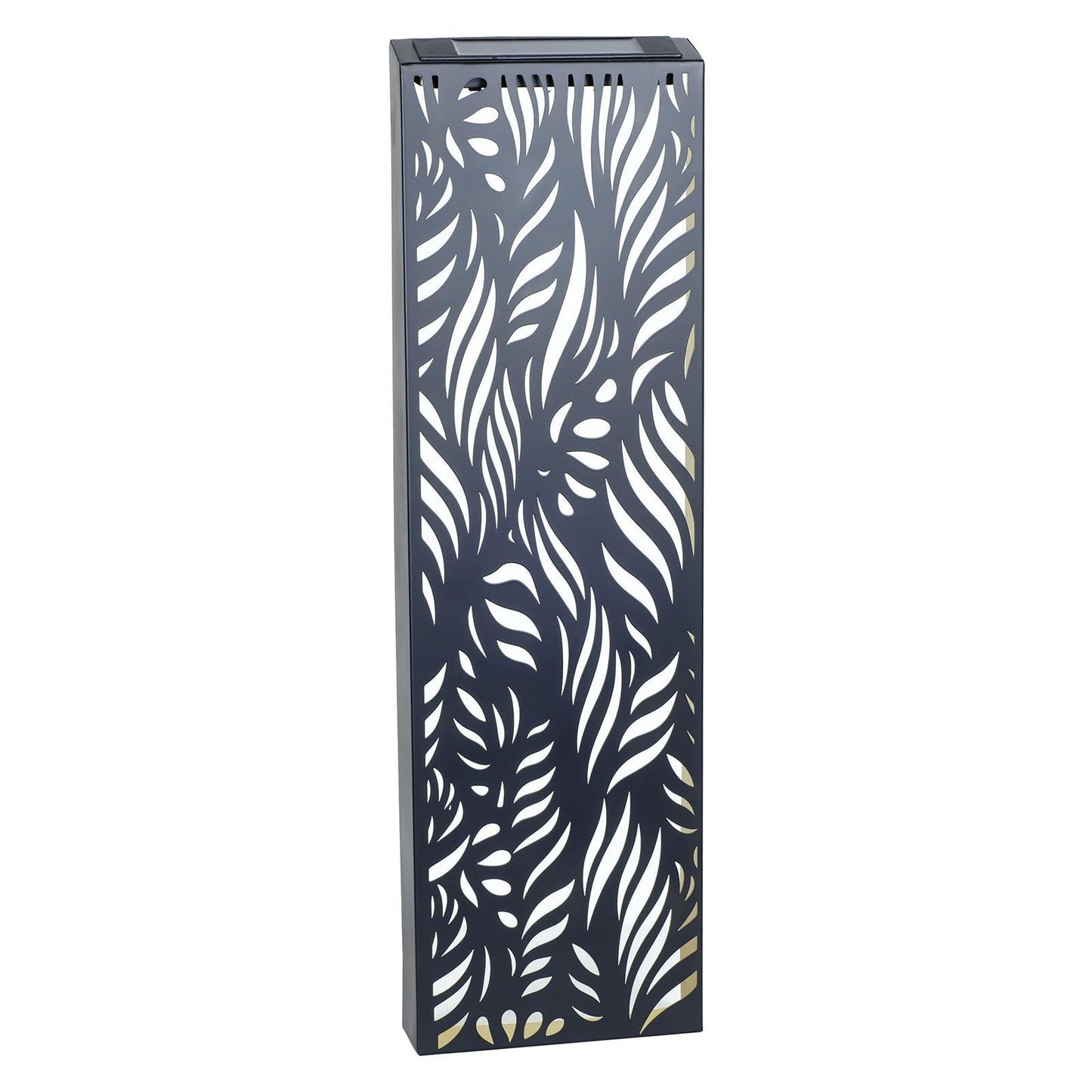 Solar Wall Panel β 60 x 20 x 5 CM | Elegant Solar-Powered Outdoor Wall Art | Weatherproof Metal Garden Decor with Soft LED Glow