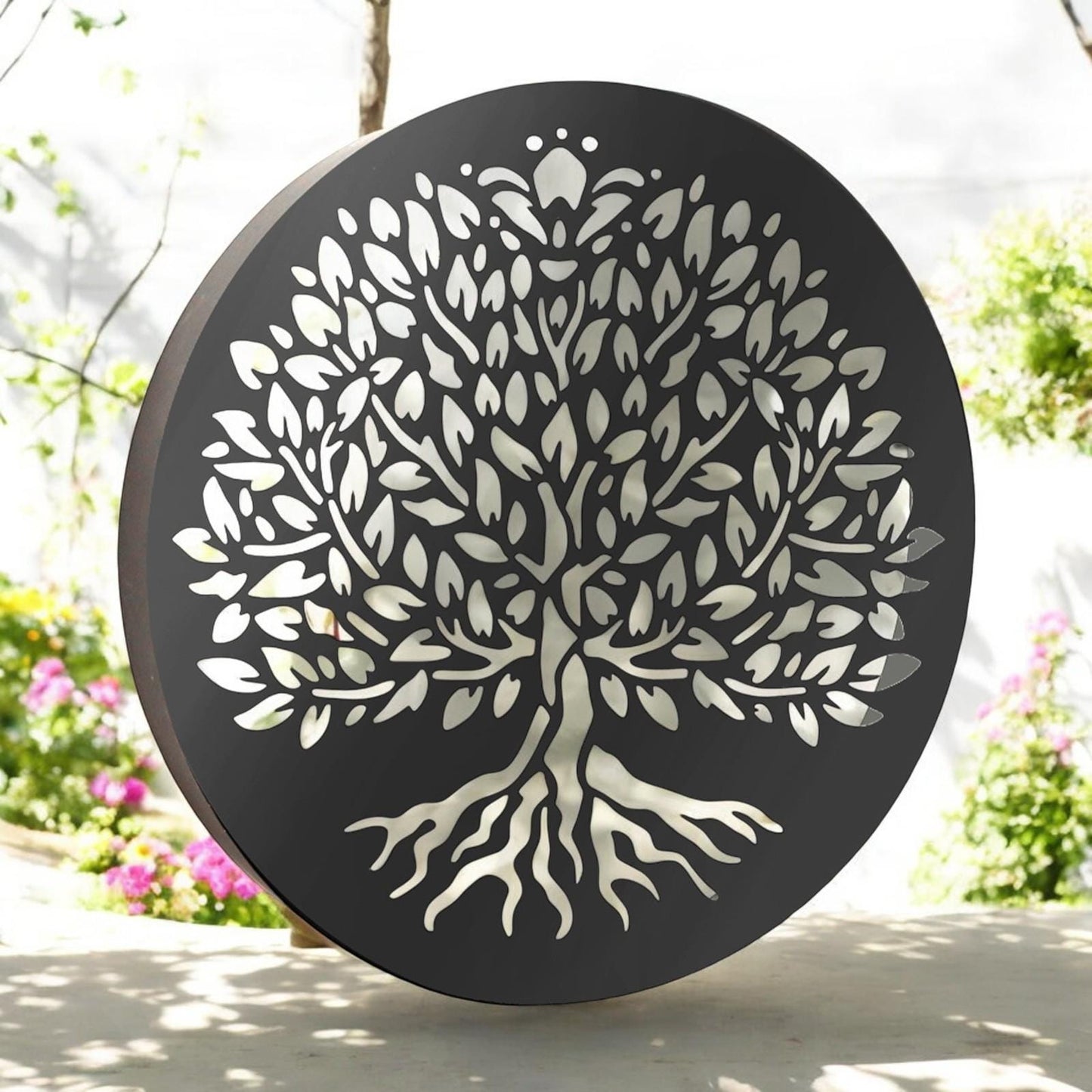 Metal Tree of Life Solar Wall Panel – 40 x 40 x 5 CM | Solar-Powered Metal Wall Art | Weatherproof LED Outdoor Décor for Garden, Patio