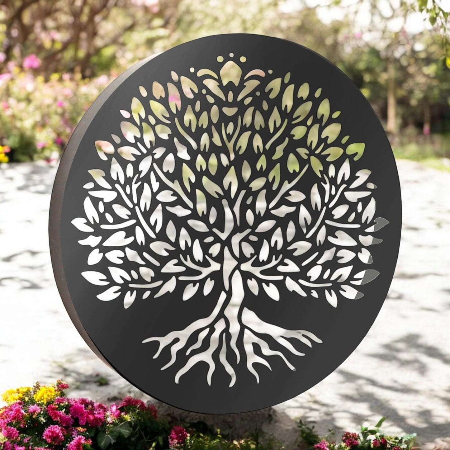 Metal Tree of Life Solar Wall Panel – 40 x 40 x 5 CM | Solar-Powered Metal Wall Art | Weatherproof LED Outdoor Décor for Garden, Patio