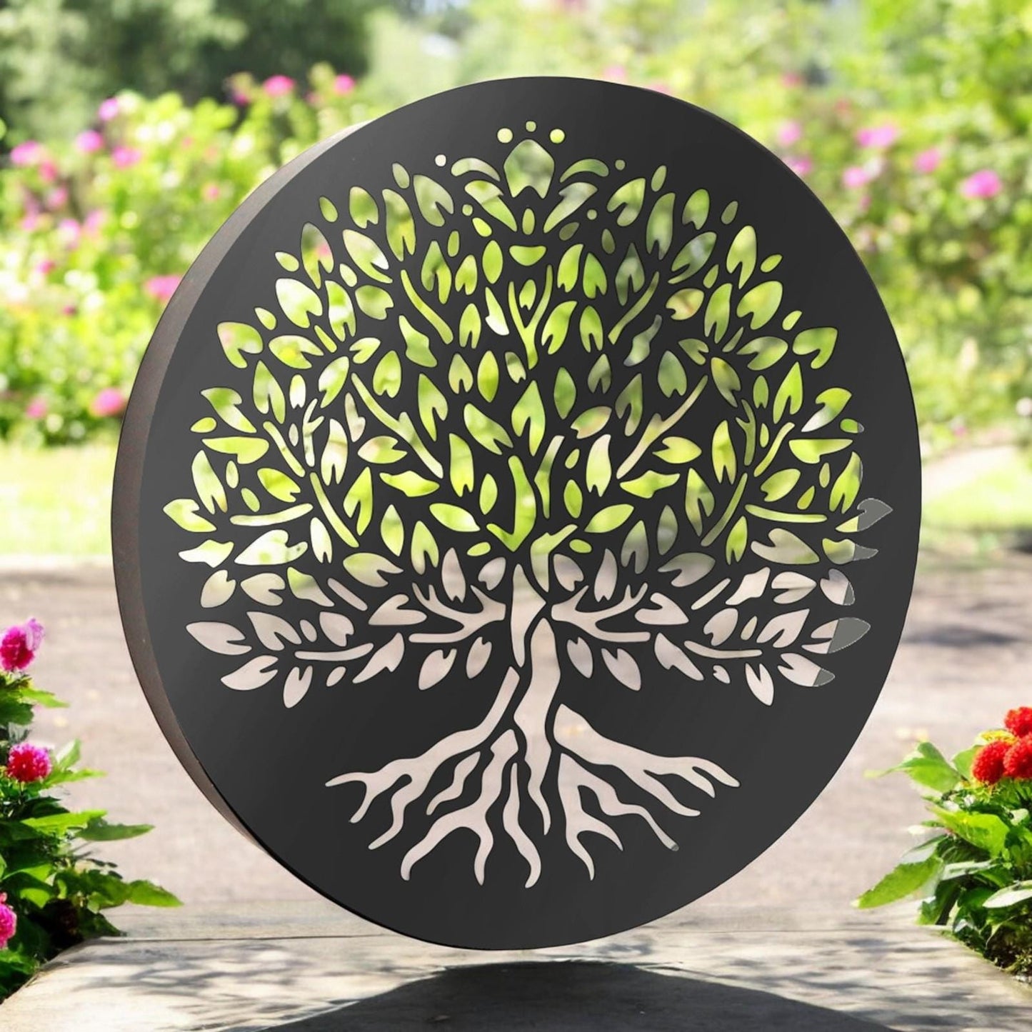 Metal Tree of Life Solar Wall Panel – 40 x 40 x 5 CM | Solar-Powered Metal Wall Art | Weatherproof LED Outdoor Décor for Garden, Patio