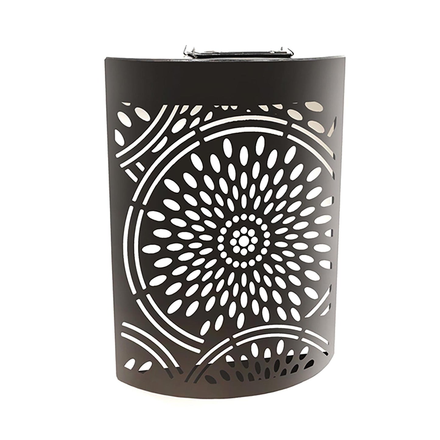 Small Metal Curved Moroccan Solar Wall Panel β 25.5 x 19 x 5.5 CM | Solar-Powered Outdoor Wall Art | Weatherproof Garden Panel for Patio