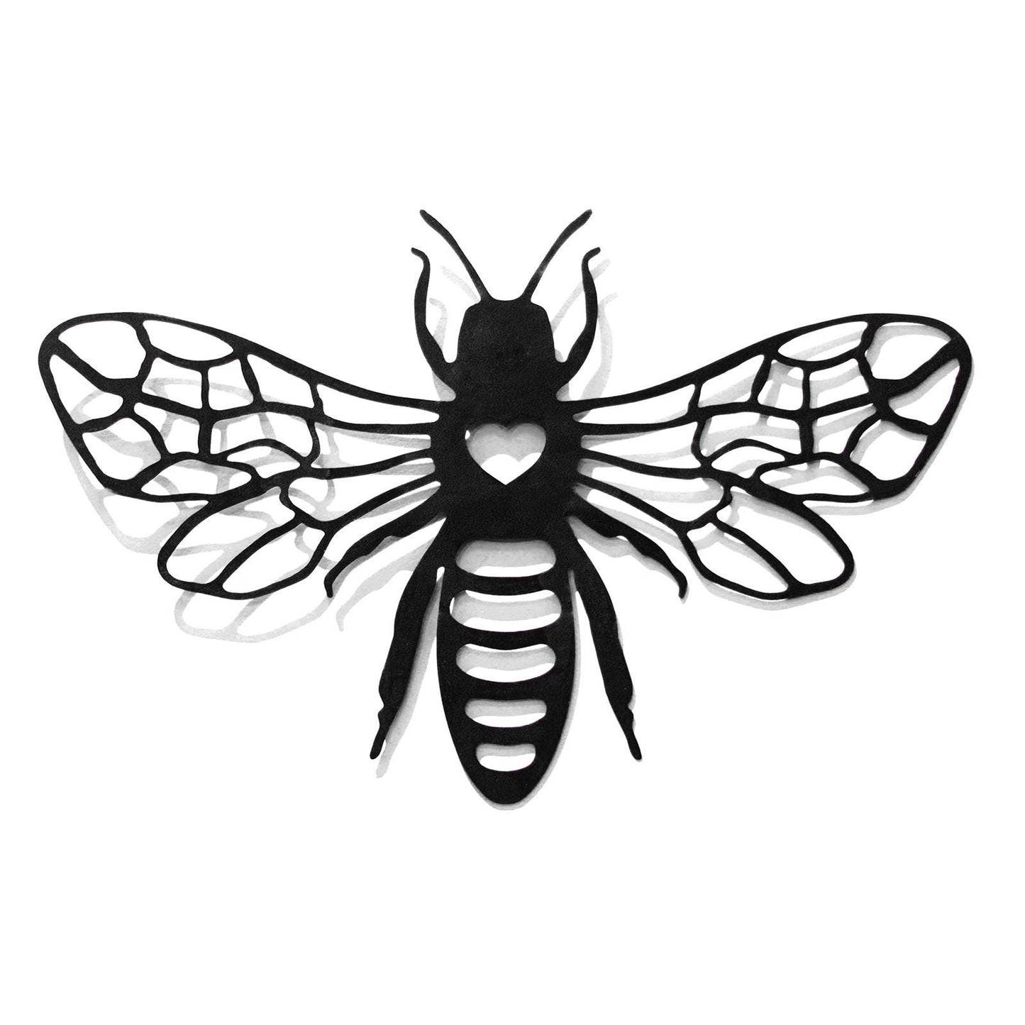 Black Metal Honey Bee Silhouette Wall Art β 24 x 38 CM | Decorative Bee Wall Hanging for Indoor & Outdoor