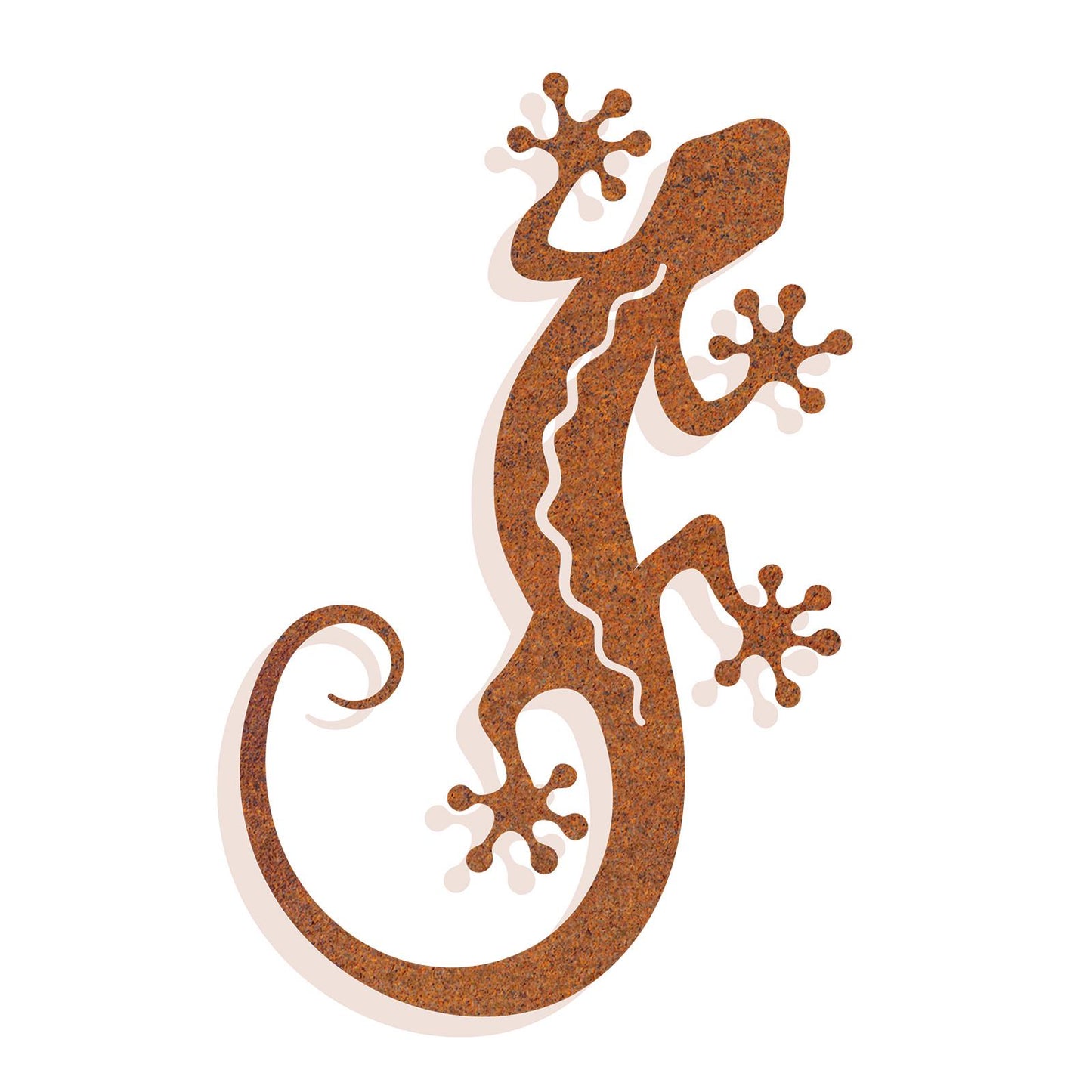 Rusted Metal Gecko Silhouette Wall Art – 51 x 19 CM | Rustic Lizard Wall Décor for Indoor & Outdoor