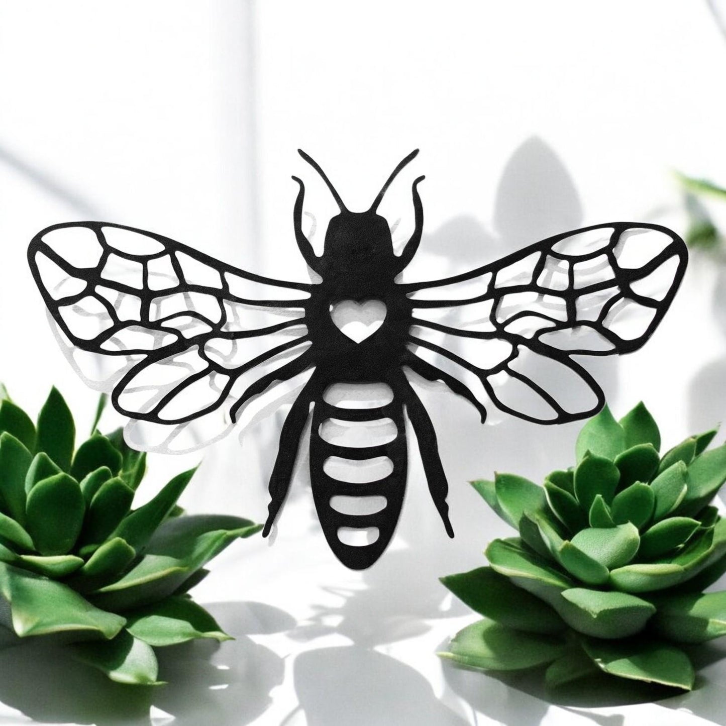 Black Metal Honey Bee Silhouette Wall Art β 24 x 38 CM | Decorative Bee Wall Hanging for Indoor & Outdoor