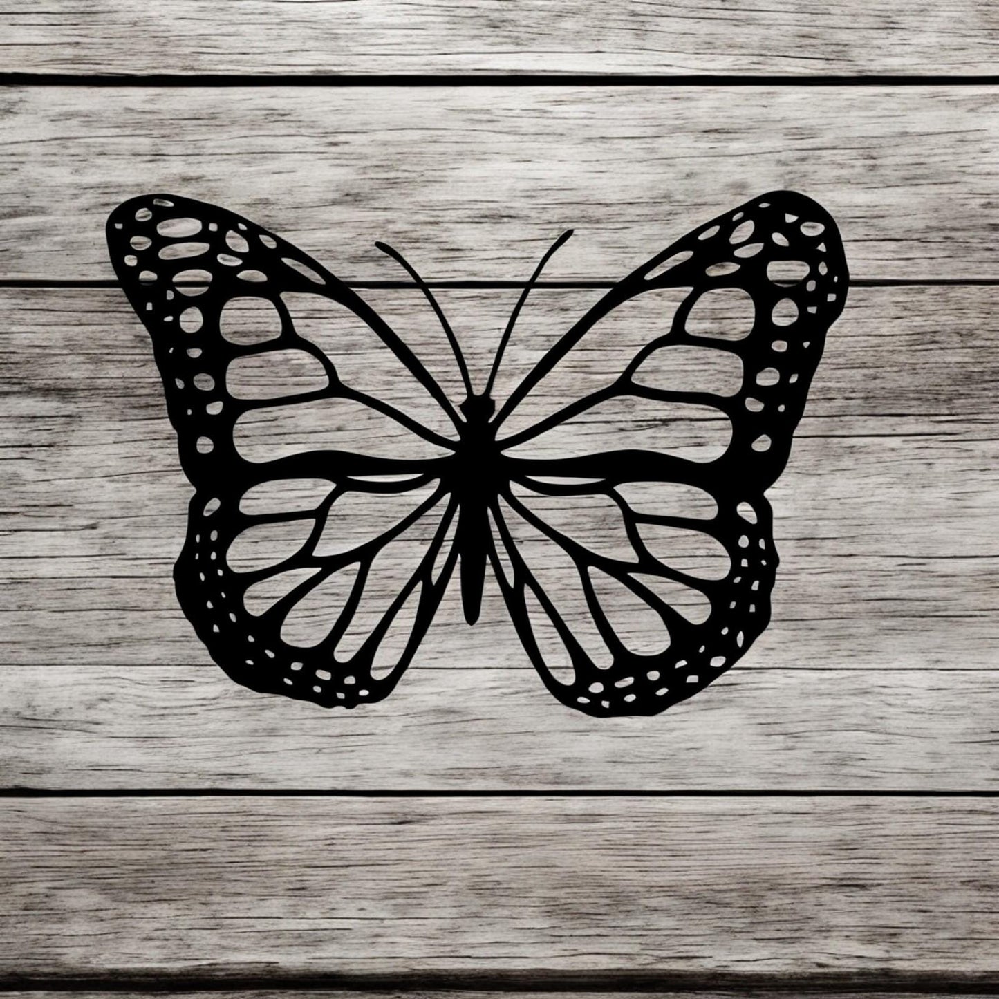 Black Metal Butterfly Silhouette Wall Art – 24 x 38 CM | Elegant Metal Butterfly Wall Décor for Indoor & Outdoor