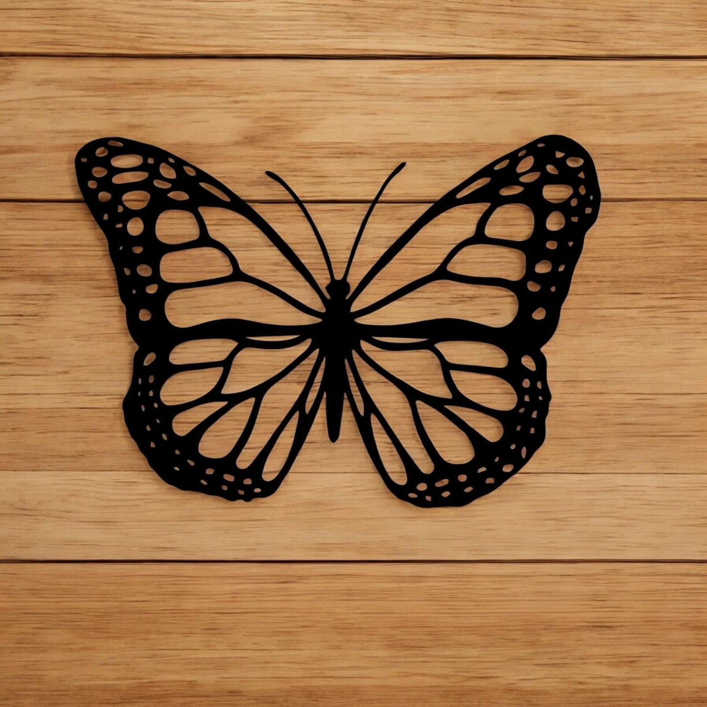 Black Metal Butterfly Silhouette Wall Art – 24 x 38 CM | Elegant Metal Butterfly Wall Décor for Indoor & Outdoor