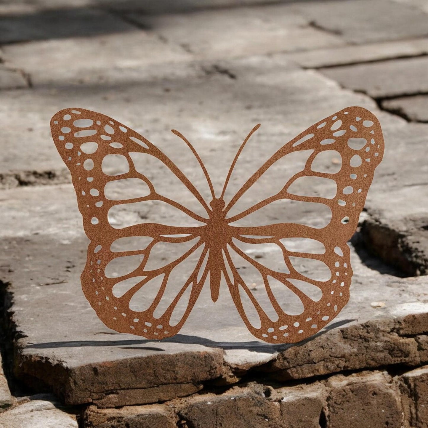 Black Rusted Butterfly Silhouette Wall Art – 24 x 38 CM | Rustic Metal Butterfly Décor for Indoor & Outdoor