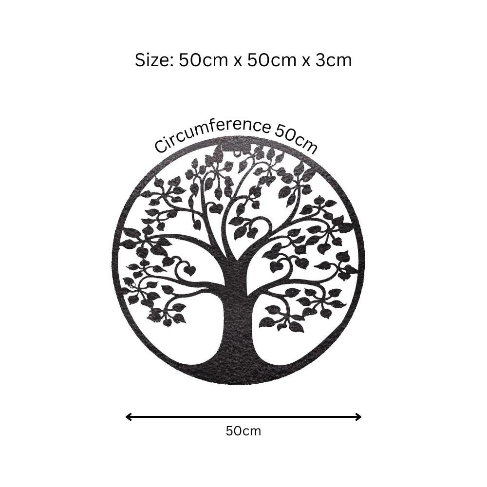 Tree of Life Silhouette Solar Backlit Wall Art – 50 x 50 CM | Metal LED Lighted Wall Décor for Indoor & Outdoor
