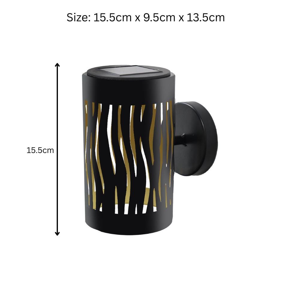 Metal Wave Wall Mounted Solar Light β 15.5 x 9.5 x 13.5 CM | Solar-Powered LED Outdoor Wall Sconce