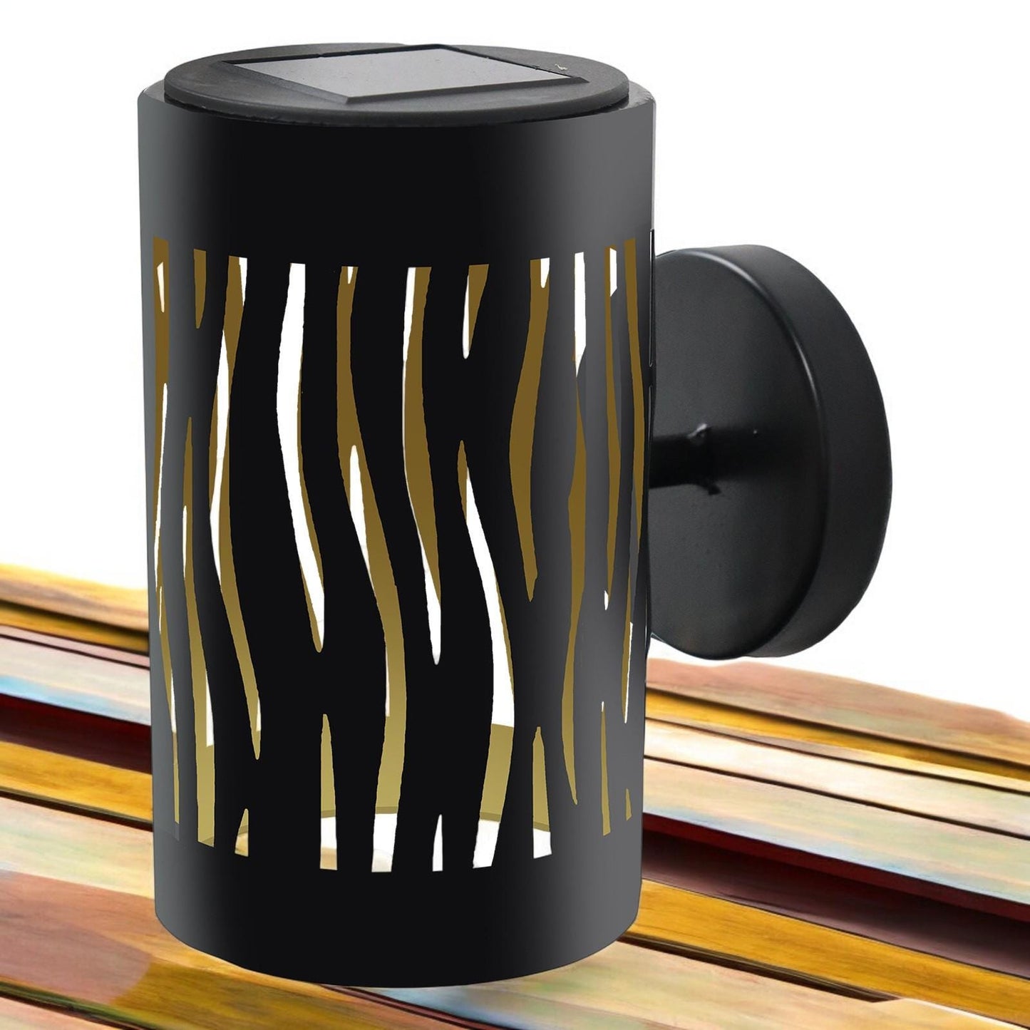 Metal Wave Wall Mounted Solar Light β 15.5 x 9.5 x 13.5 CM | Solar-Powered LED Outdoor Wall Sconce