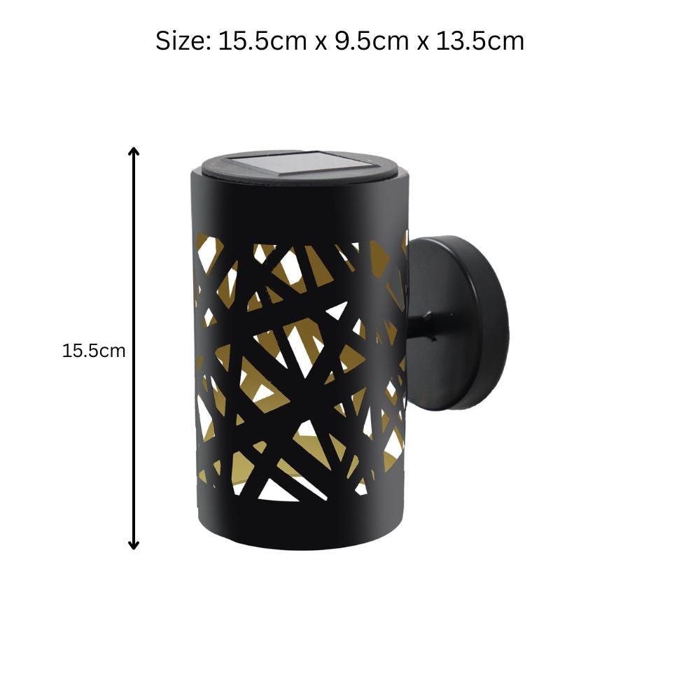 Metal Weave Wall Mounted Solar Light β 15.5 x 9.5 x 13.5 CM | Solar-Powered LED Outdoor Wall Sconce