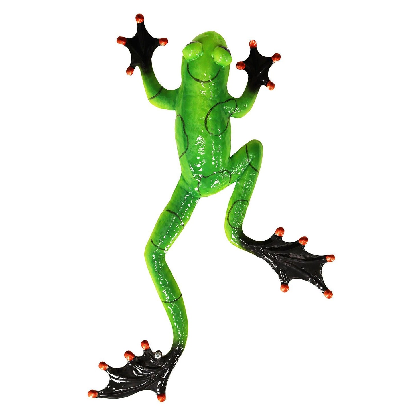Green Metal Frog Wall Art – 47 x 27 x 5 CM | Hand-Painted 3D Metal Frog Wall Décor