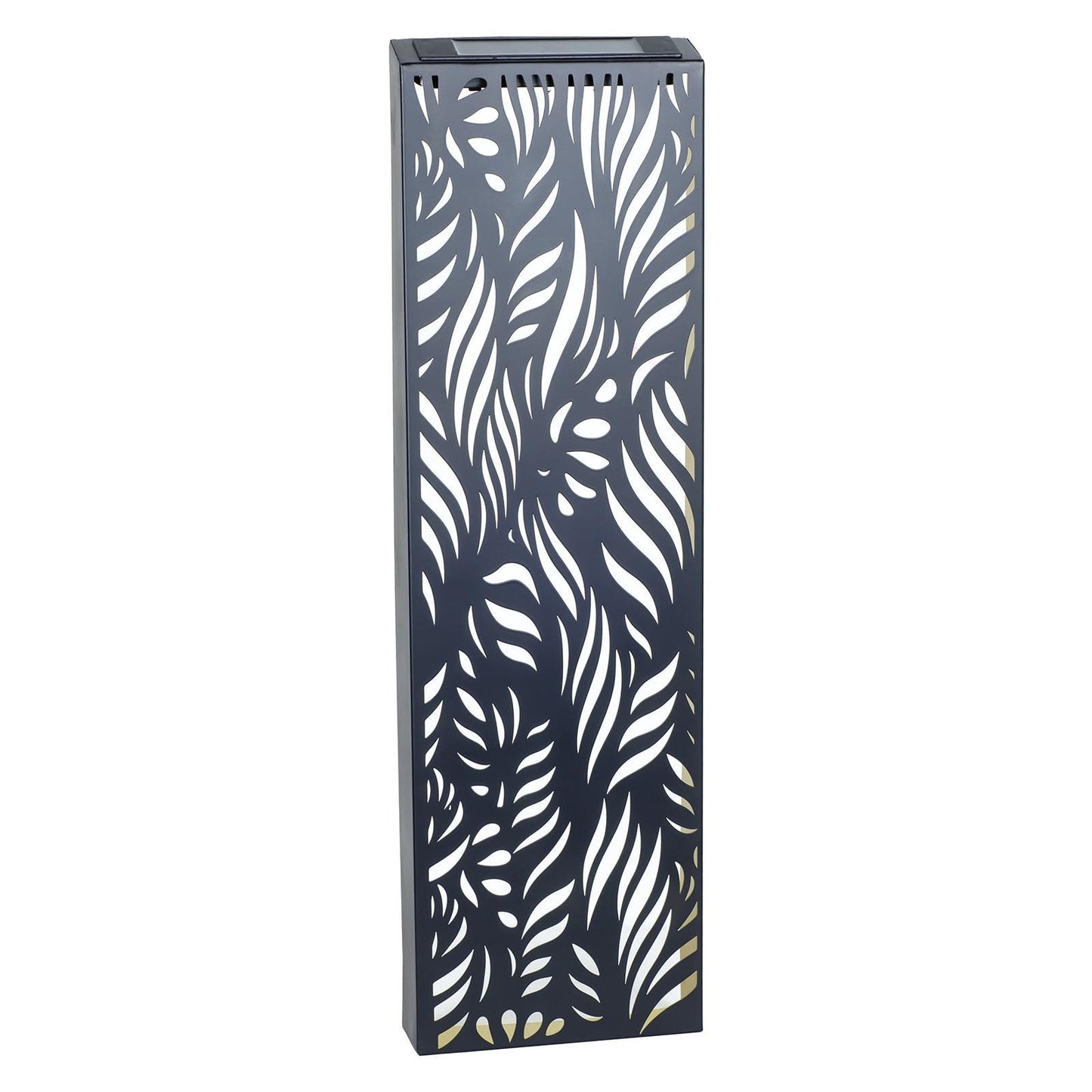 Metal Leaf Solar Wall Panel β 60 x 20 x 5 CM | Elegant Solar-Powered Outdoor Wall Art | Weatherproof Metal Garden Decor