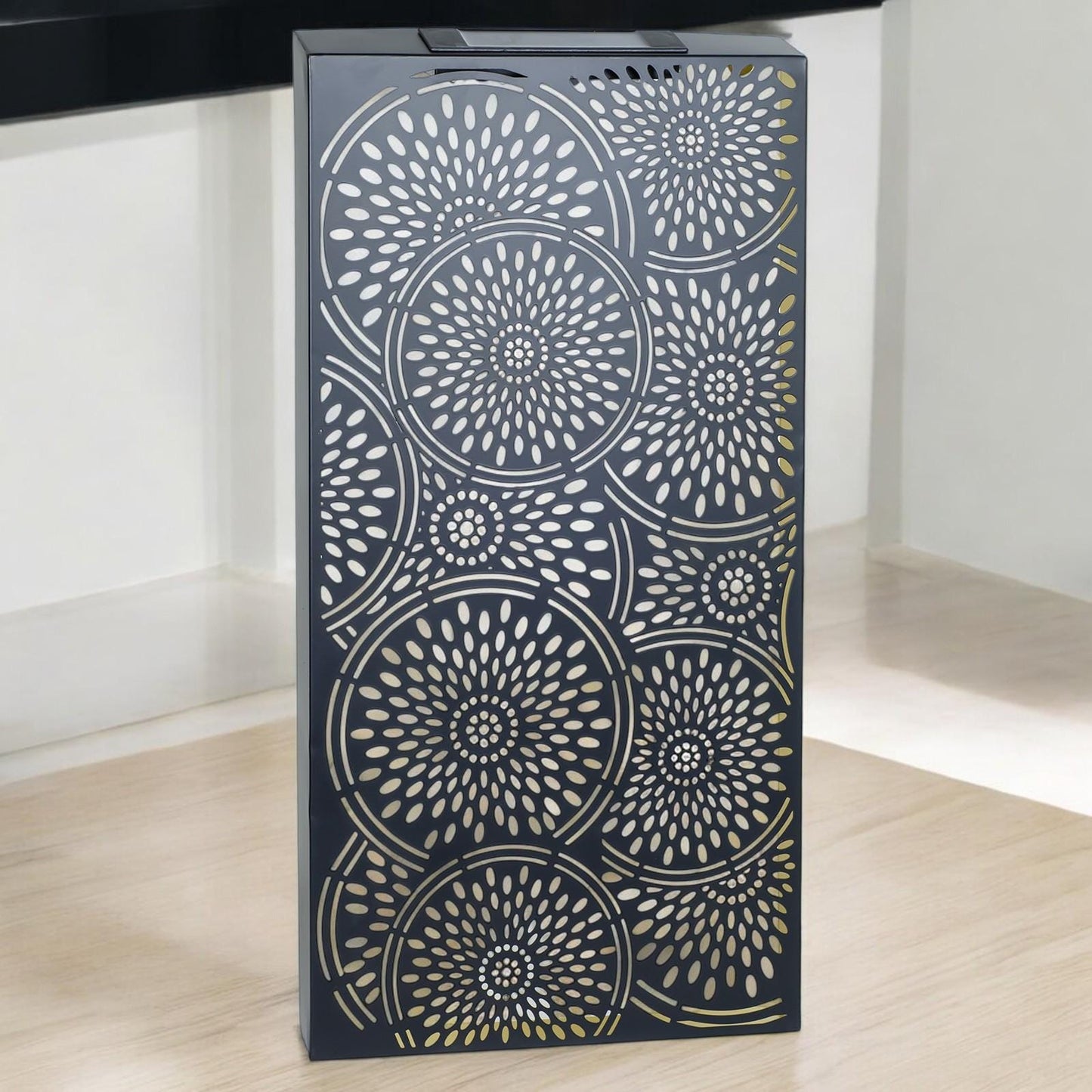 Large Metal Moroccan Solar Wall Panel – 70 x 30 x 5 CM | Solar-Powered Outdoor Wall Art | Weatherproof Decorative Garden Panel