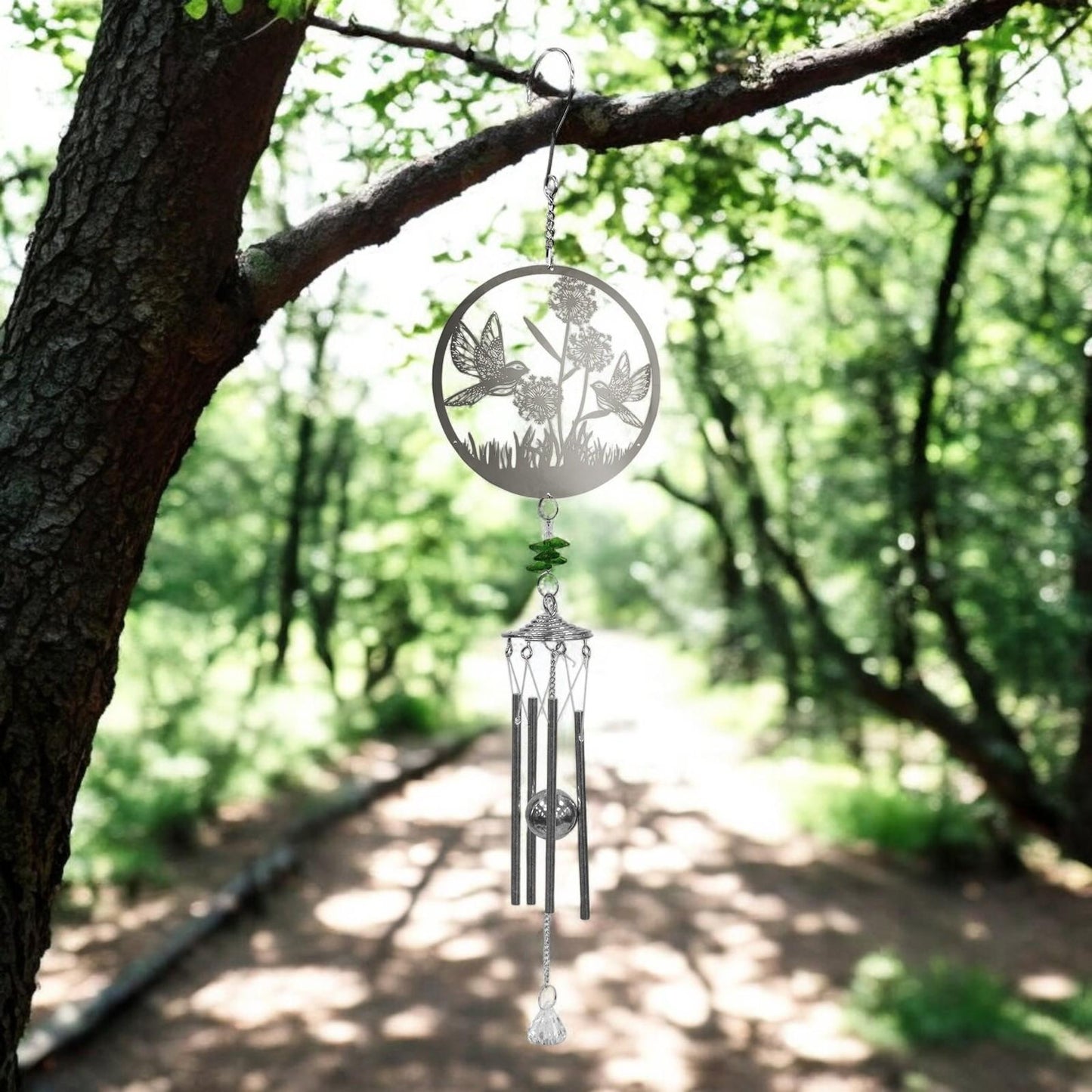Bird Stainless Steel Hanging Wind Chime, Outdoor Garden Décor,Soothing Wind Bell with Nature-Inspired Design for Patios, Balconies & Gardens