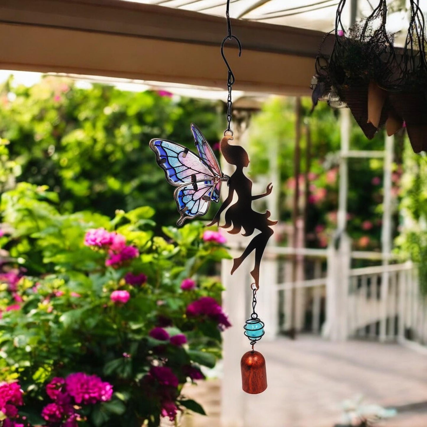 Lilac Hanging Fairy Bell Chime – Enchanting Outdoor Wind Chime for Garden, Patio & Home Décor – Soothing Fairy Bell with Delicate Chimes