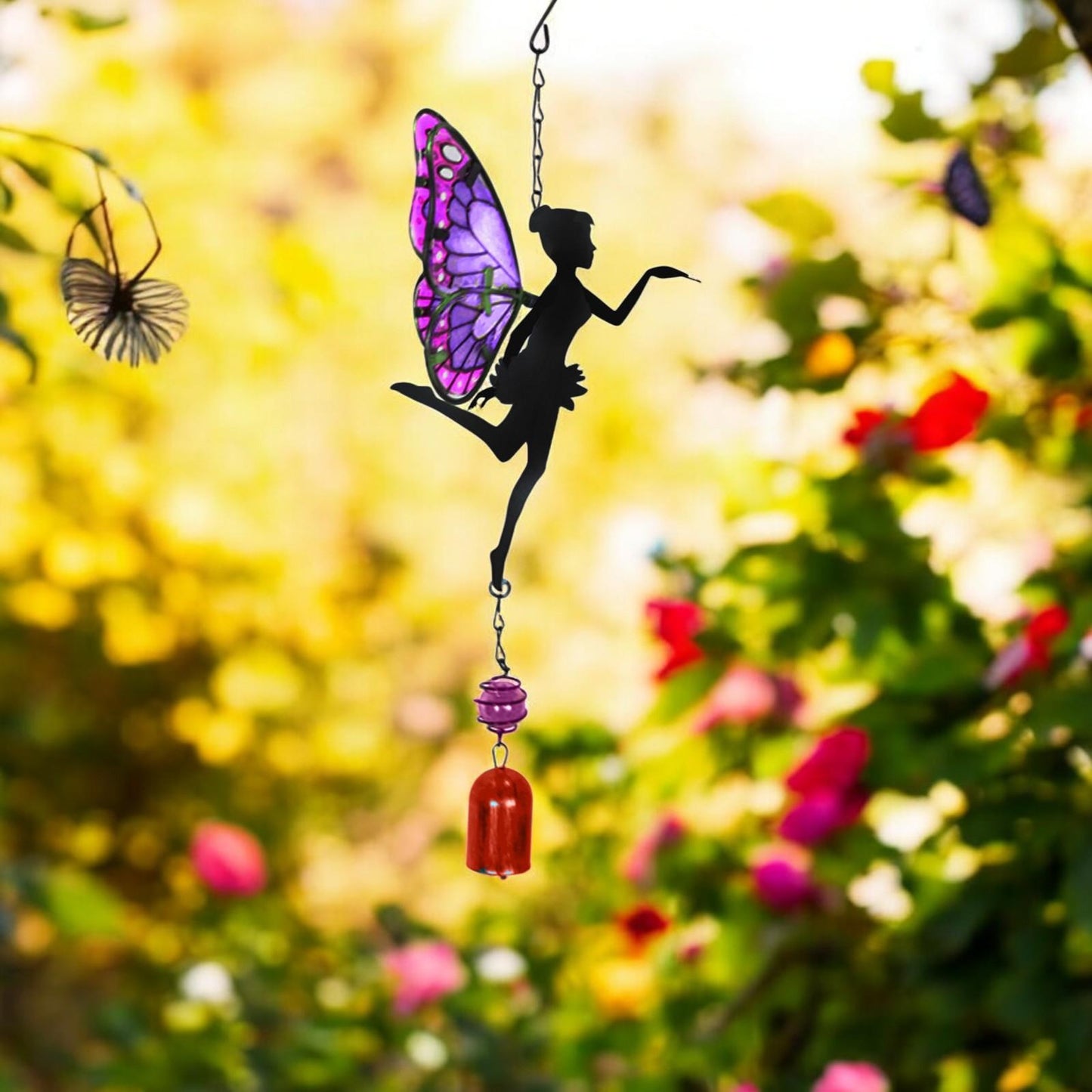 Purple Hanging Fairy Bell Chime – Enchanting Outdoor Wind Chime for Garden, Patio & Home Décor – Soothing Fairy Bell with Delicate Chimes