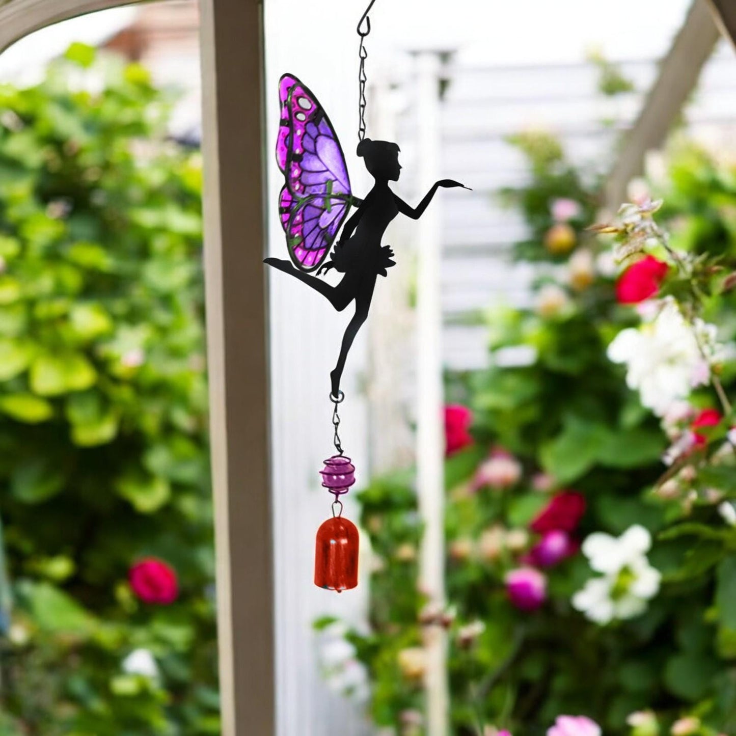 Purple Hanging Fairy Bell Chime – Enchanting Outdoor Wind Chime for Garden, Patio & Home Décor – Soothing Fairy Bell with Delicate Chimes