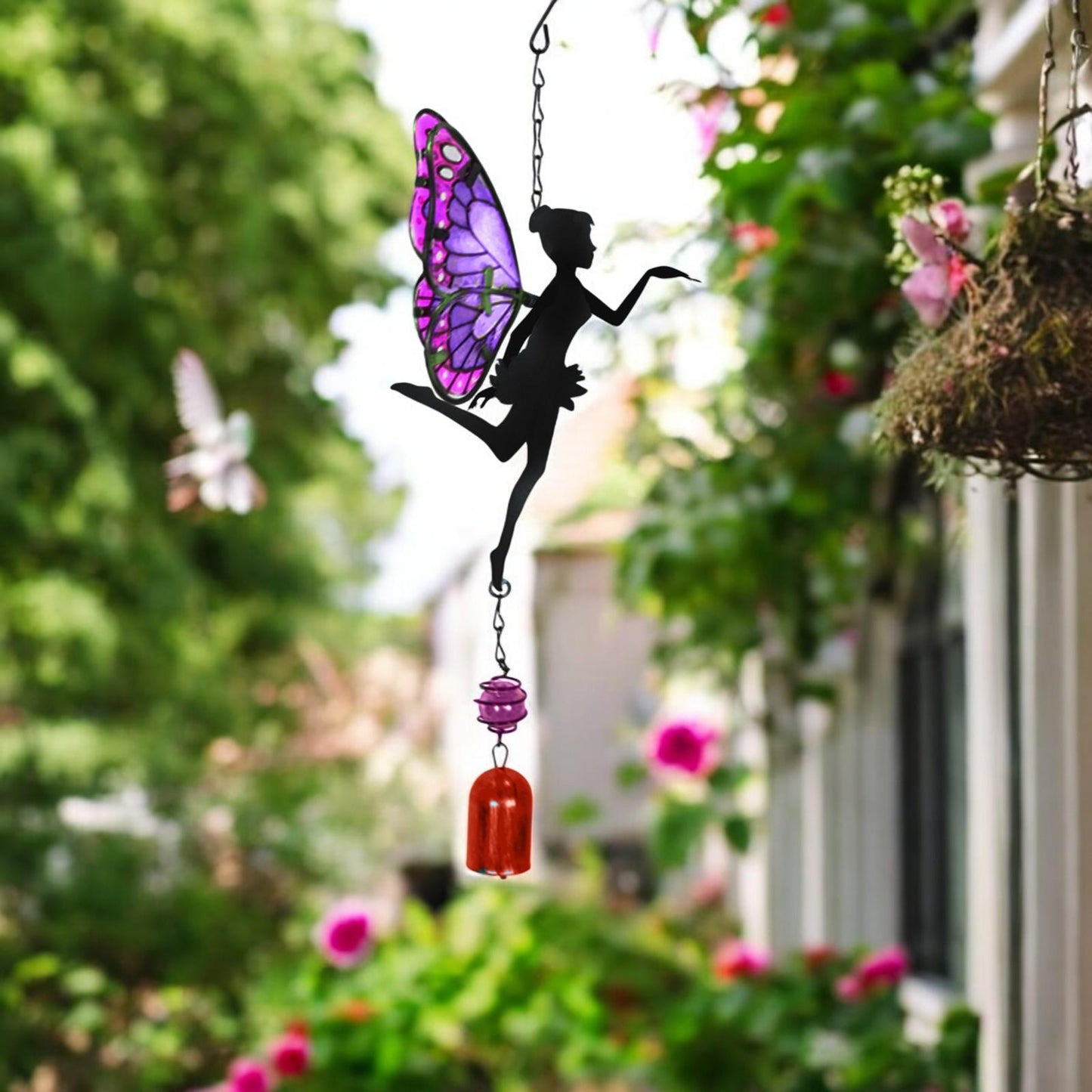 Purple Hanging Fairy Bell Chime – Enchanting Outdoor Wind Chime for Garden, Patio & Home Décor – Soothing Fairy Bell with Delicate Chimes