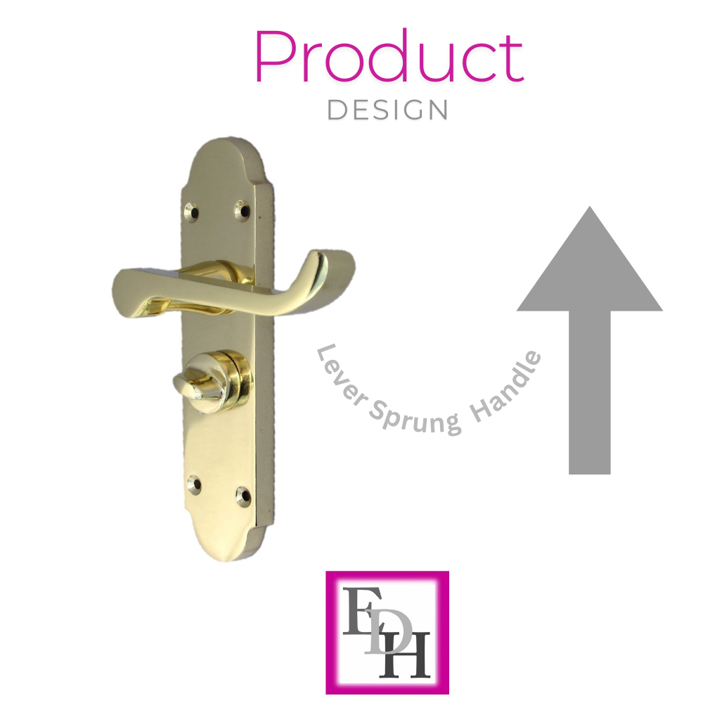Epsom Victorian Scroll Brass Plated Privacy Bathroom Modern Door Handles 1 Pair