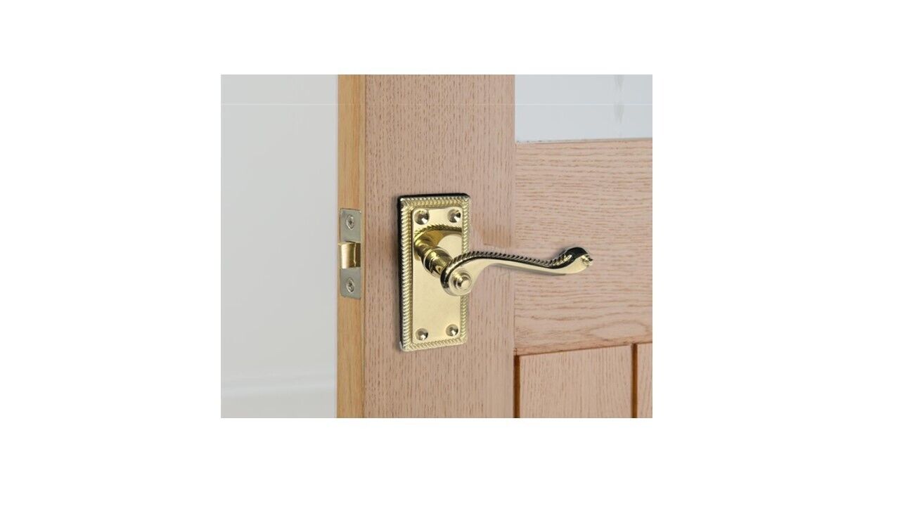 Georgian Style Scroll Brass Finish Internal Door Handles