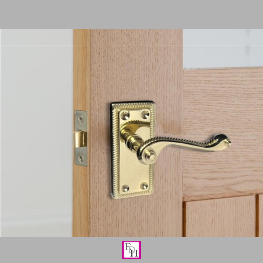 Georgian Style Scroll Brass Finish Door Handles,Internal Door handles,Tubular