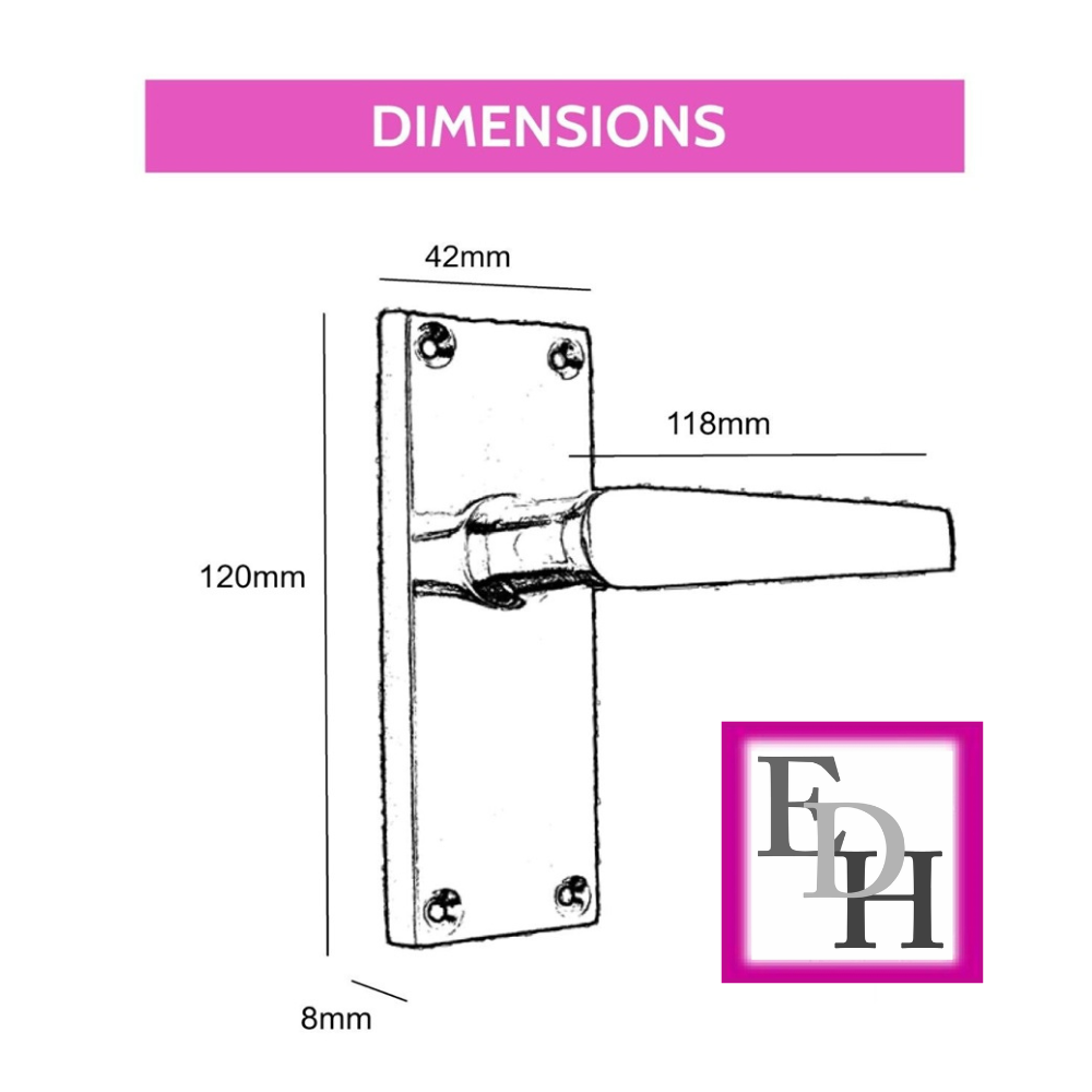 InteriorDoor Handles Victorian Straight Lever Latch Brass Finish + Tubular Latch, 4 Pairs
