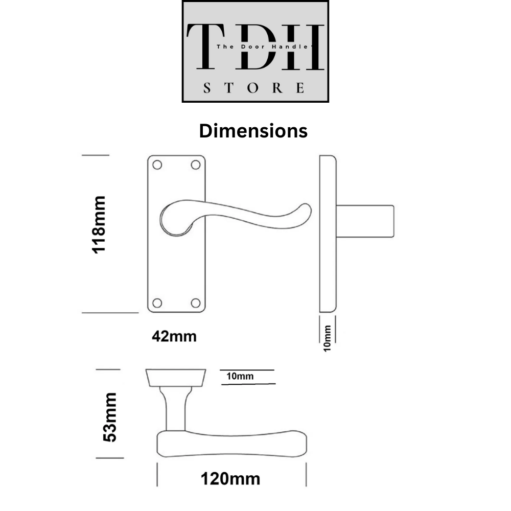 Modern Victorian Chrome Door Handles, Victorian Scroll Lever Latch Door Handles