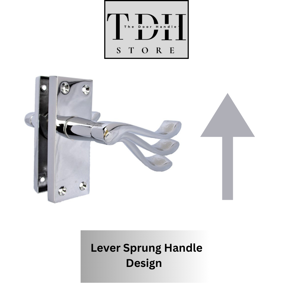 Modern Victorian Chrome Door Handles, Victorian Scroll Lever Latch Door Handles