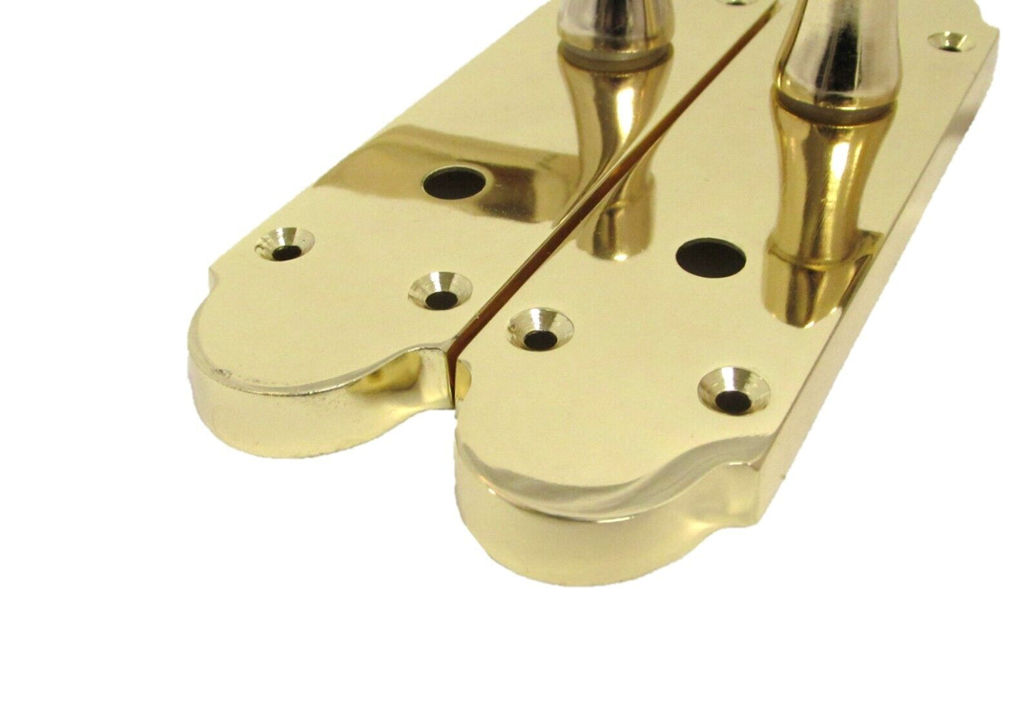 Brass Finish Epsom Victorian Scroll on Shaped Back Plate Lock Door Handle 2 Pair