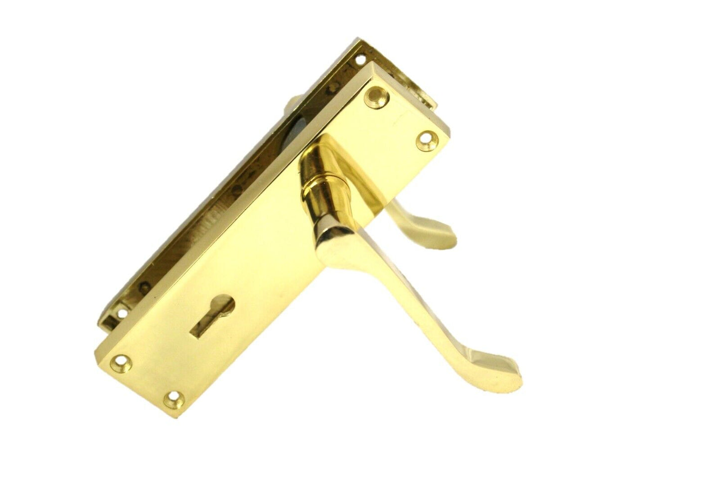 Lock Door Handles Modern Brass Victorian Scroll Door Handle & 3 Lever Sash Lock