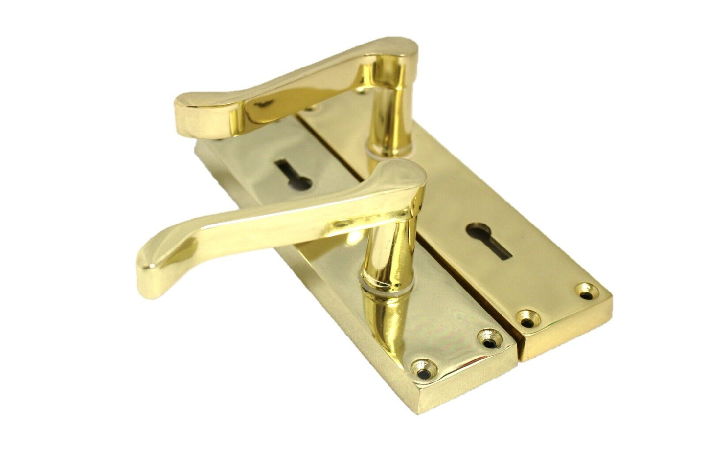 Lock Door Handles Modern Brass Victorian Scroll Interior Door Handle 2 Pairs+