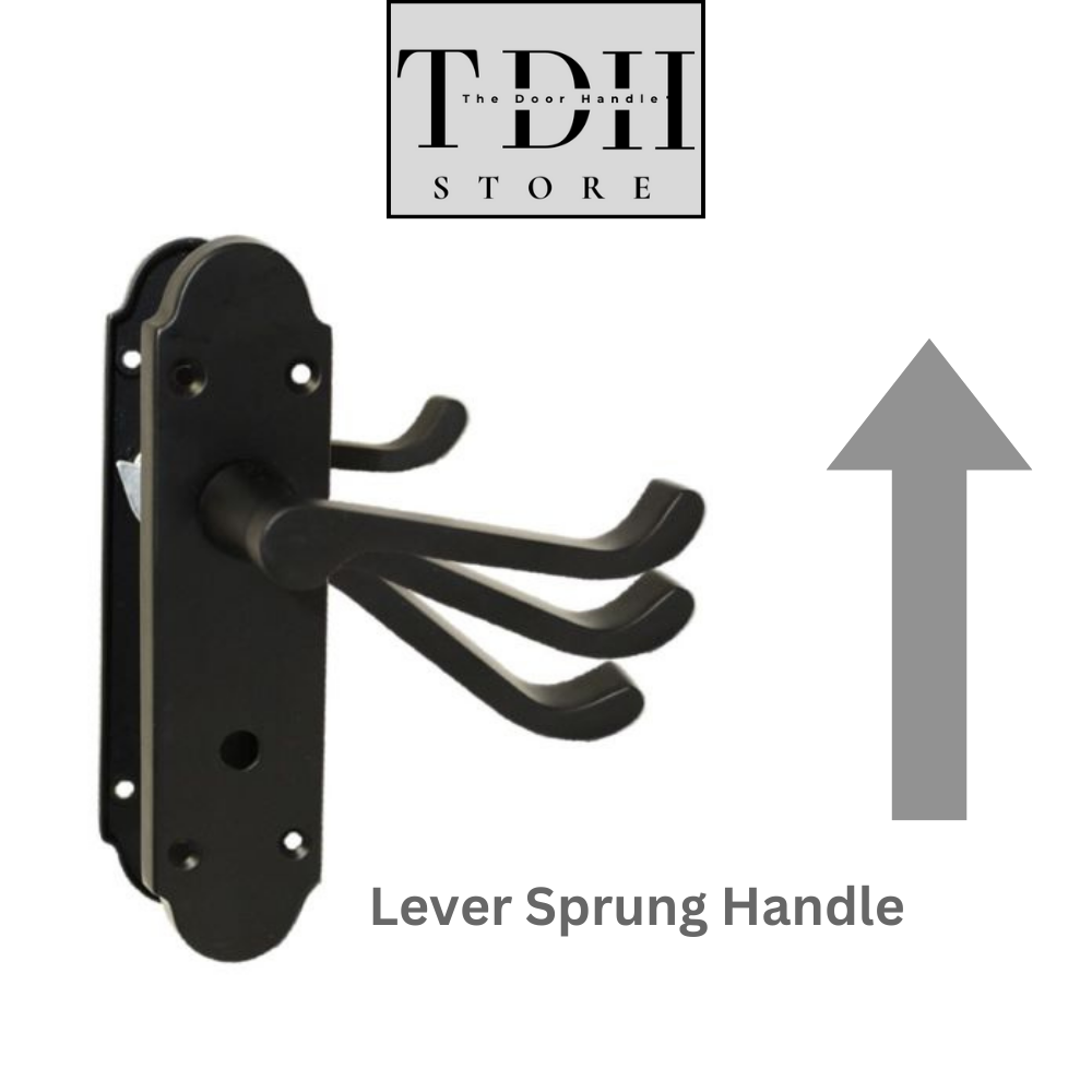 Matt Black Bathroom Door Handles With Sash Lock - Victorian Scroll Door Pack