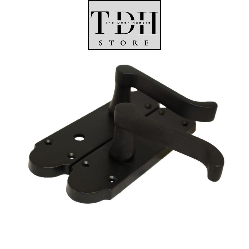 Victorian Style Interior Matt Black Bathroom Door Handles - Classic Design