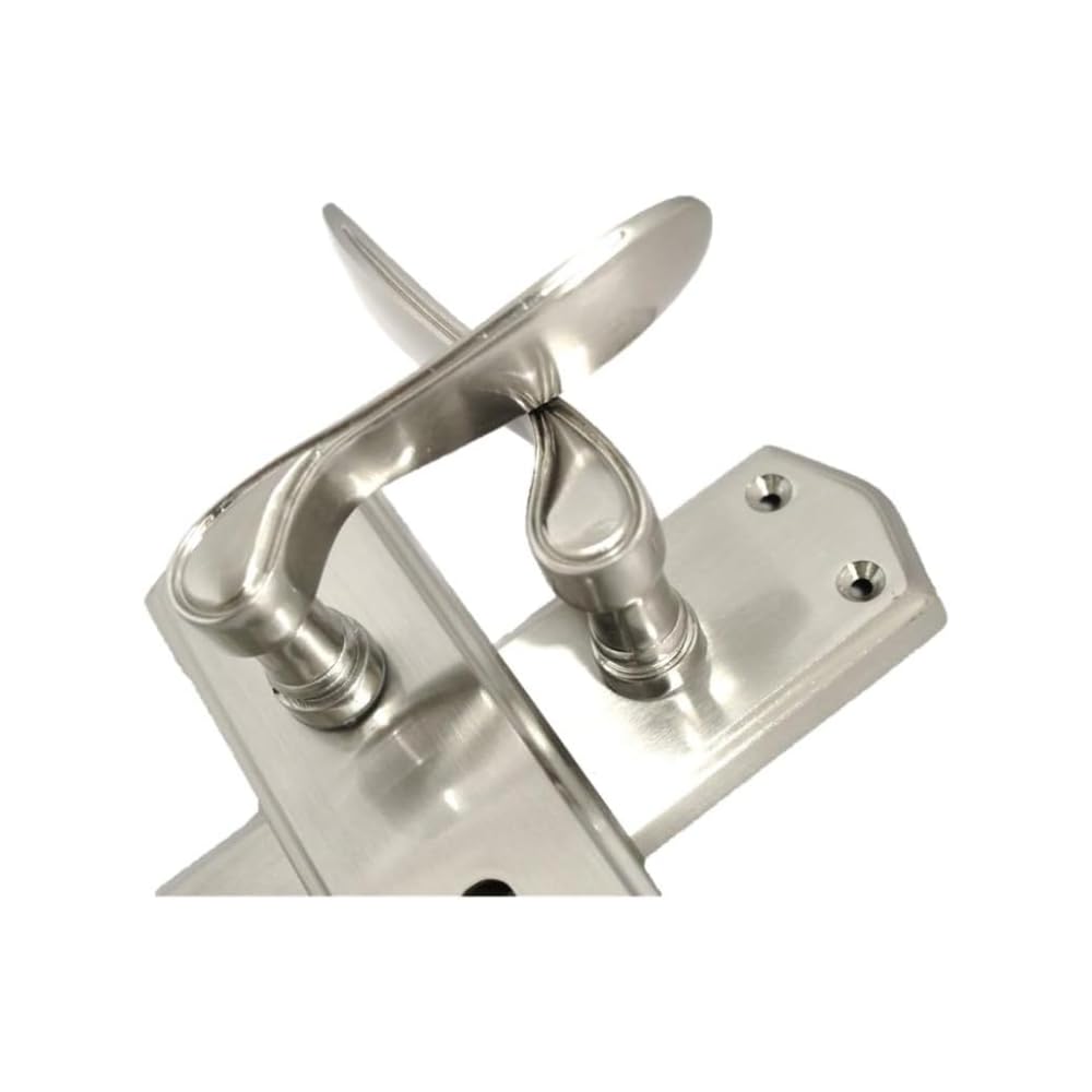 Premium Satin Nickel Internal Lock Handles with Long Back Plate and 3 Lever Mortise Sash Lock - Stellar Design, 4 Pairs