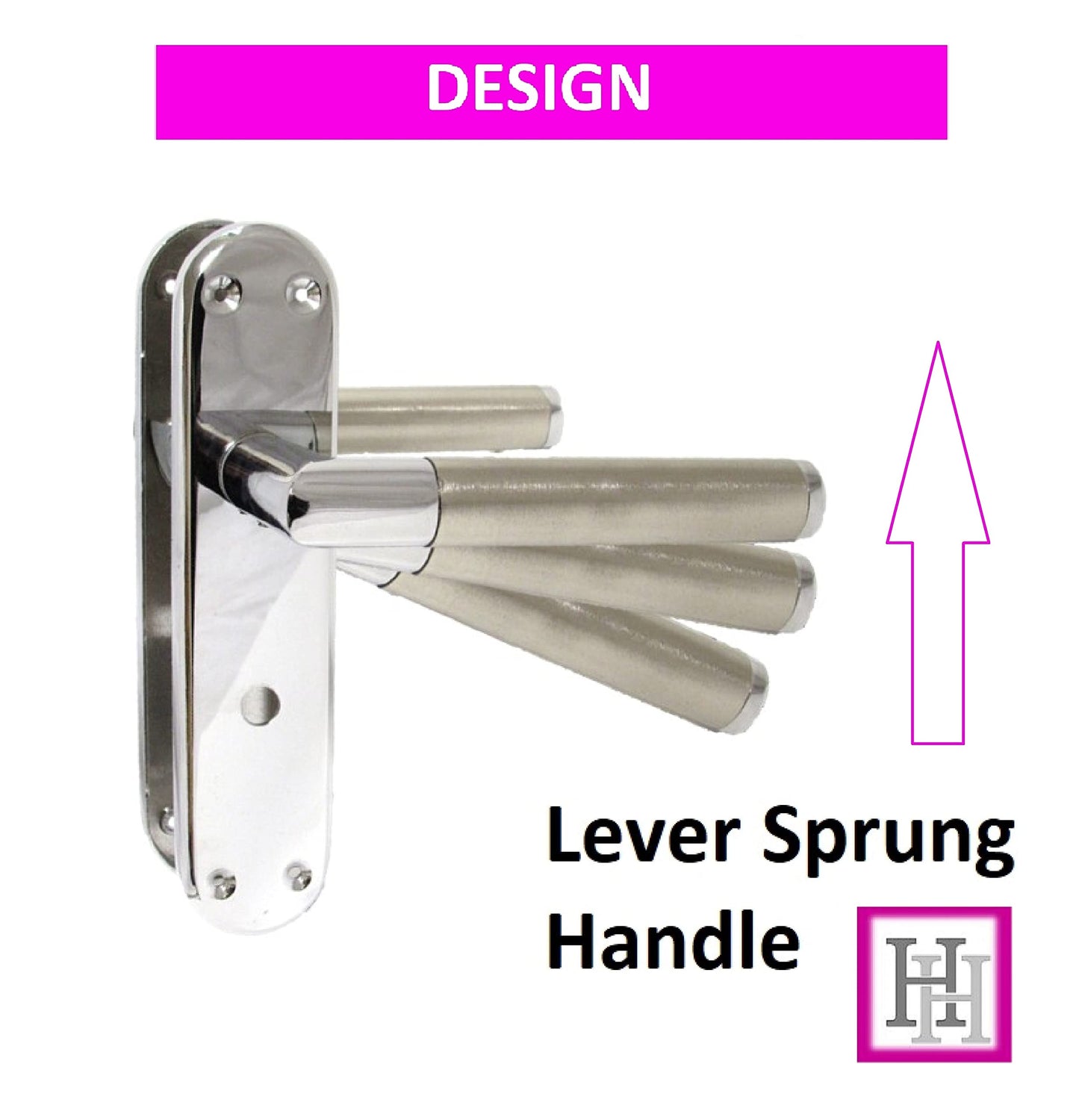 Haven Heritage Satin Nickel & Chrome Dual Finish Mitred Door Handles Lever Bathroom Lock, 1 Pair