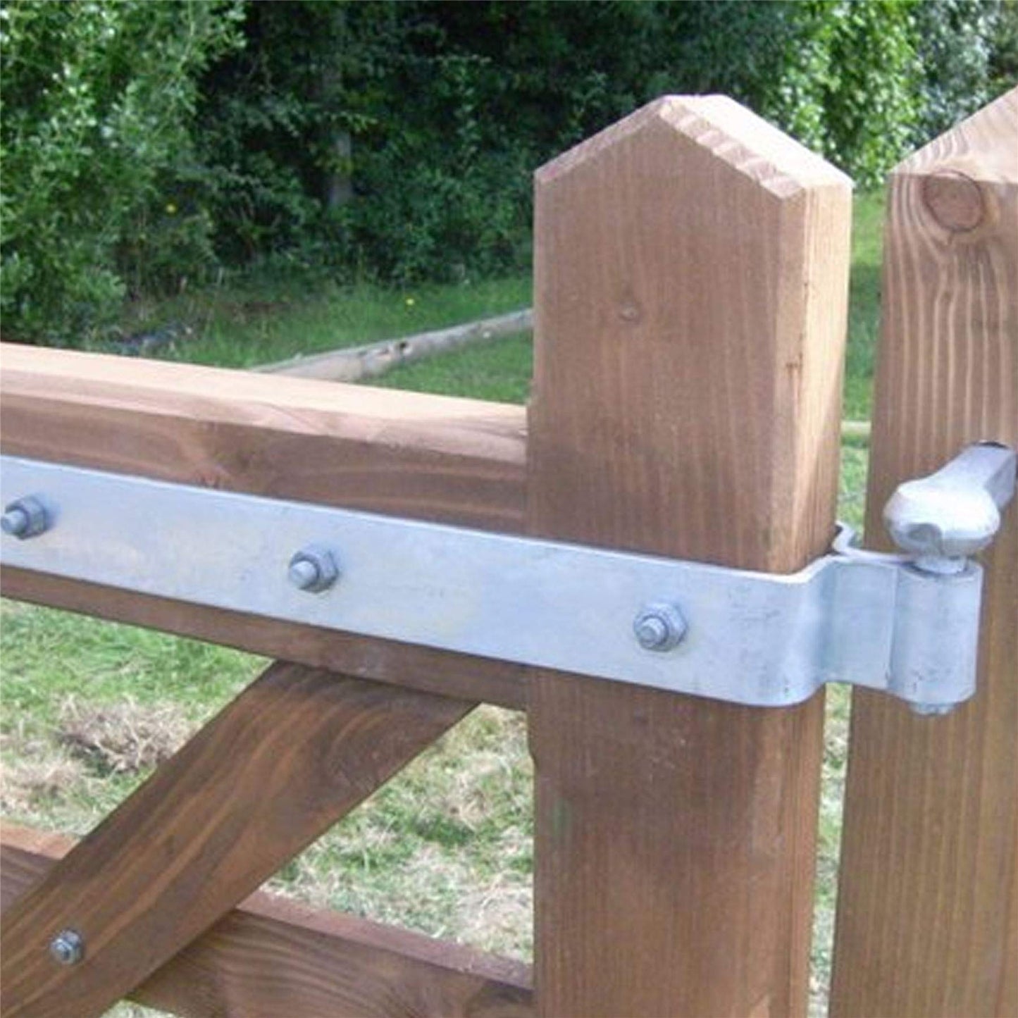Galvanised Double Strap Farm Gate Hinge Set - Heavy Duty 18" Hinge for Field Gates, Driveways & Stables